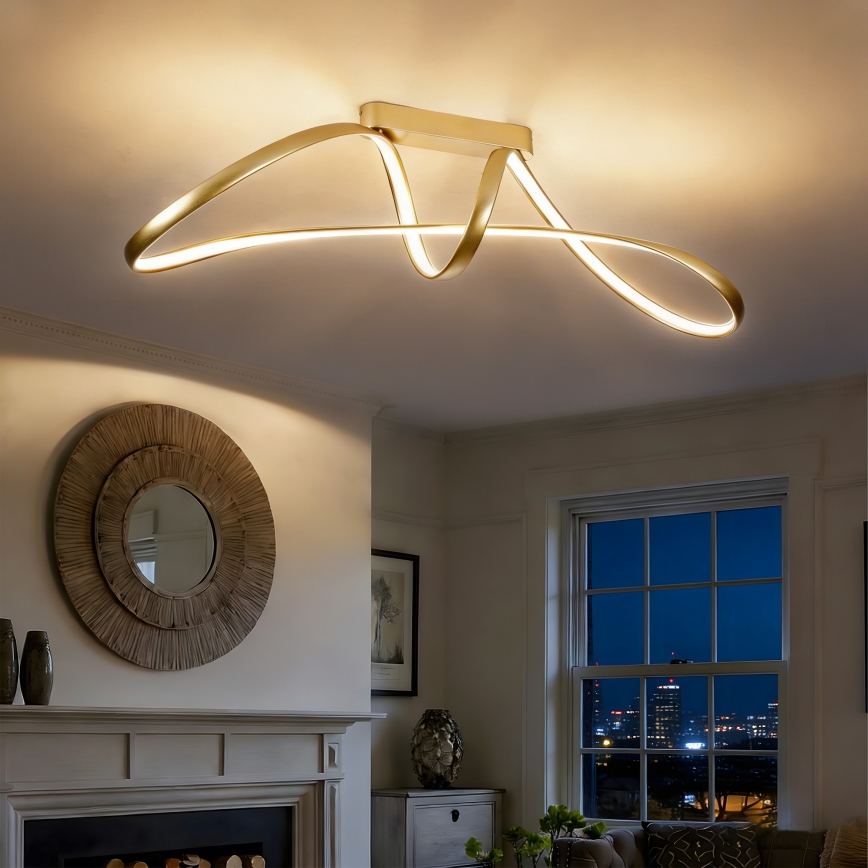 Brilagi - LED zatemljiv nadometni stropni lestenec TWISTER LED/60W/230V 3000-6000K zlata + daljinski upravljalnik