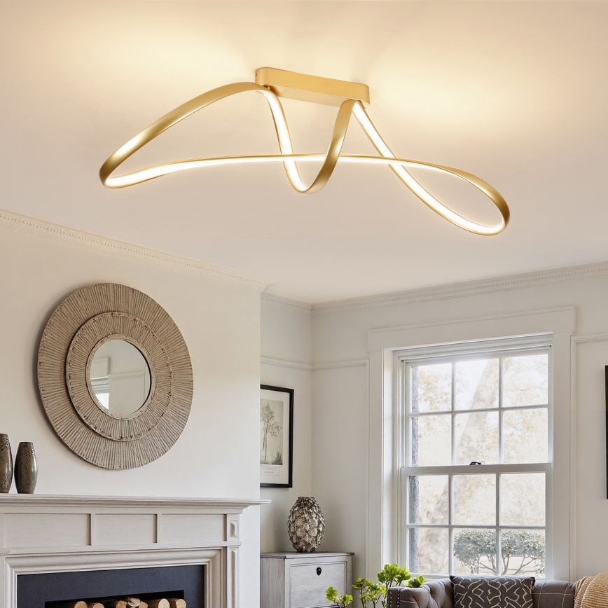 Brilagi - LED zatemljiv nadometni stropni lestenec TWISTER LED/60W/230V 3000-6000K zlata + daljinski upravljalnik