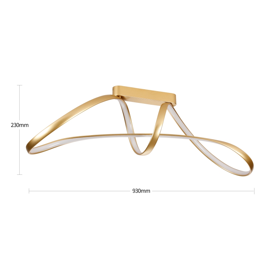 Brilagi - LED zatemljiv nadometni stropni lestenec TWISTER LED/60W/230V 3000-6000K zlata + daljinski upravljalnik