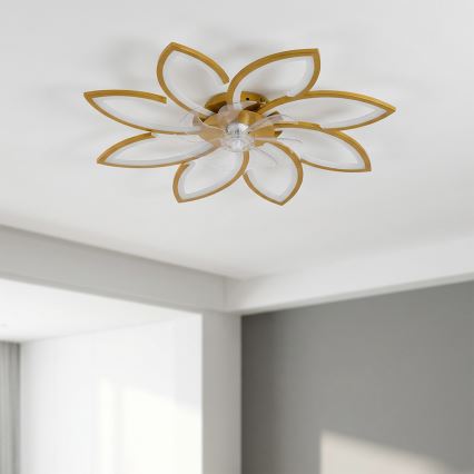 Brilagi - LED zatemljiv stropni ventilator LED/43W/230V premer 90 cm v zlati barvi + daljinski upravljalnik