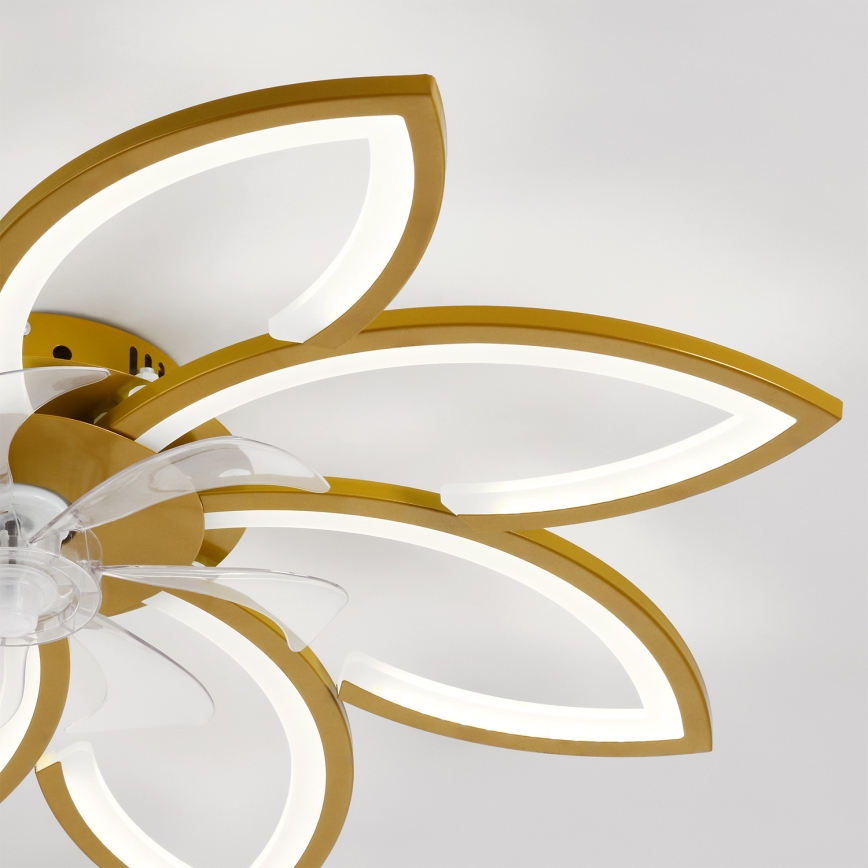 Brilagi - LED zatemljiv stropni ventilator LED/43W/230V premer 90 cm v zlati barvi + daljinski upravljalnik