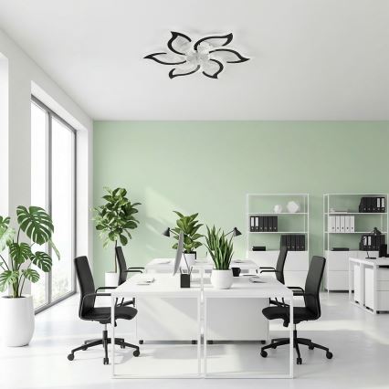 Brilagi - LED zatemljiv stropni ventilator LED/34W/230V 3000-6500K premer 83 cm črn + daljinski upravljalnik