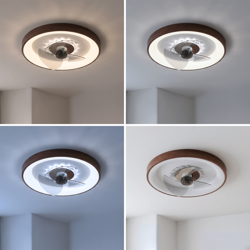 Brilagi - LED zatemljiv stropni ventilator LED/34W/230V 3000-6500K premer 46 cm, rjave barve + daljinski upravljalnik