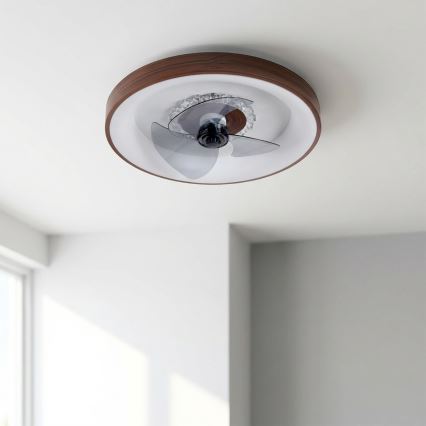 Brilagi - LED zatemljiv stropni ventilator LED/34W/230V 3000-6500K premer 46 cm, rjave barve + daljinski upravljalnik