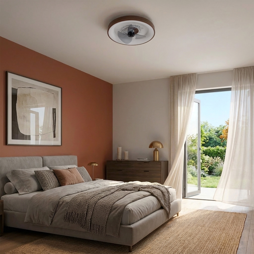 Brilagi - LED zatemljiv stropni ventilator LED/34W/230V 3000-6500K premer 46 cm, rjave barve + daljinski upravljalnik
