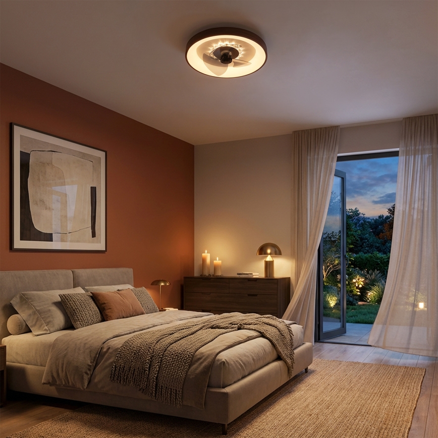 Brilagi - LED zatemljiv stropni ventilator LED/34W/230V 3000-6500K premer 46 cm, rjave barve + daljinski upravljalnik