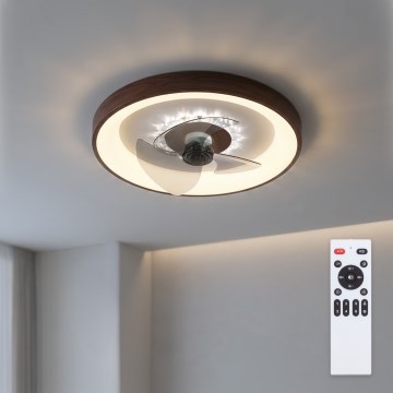 Brilagi - LED zatemljiv stropni ventilator LED/34W/230V, premer 46 cm, rjava + daljinski upravljalnik