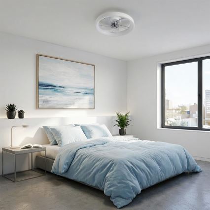 Brilagi - LED zatemnjevalni stropni ventilator LED/34W/230V, premer 50 cm, bel + daljinski upravljalnik