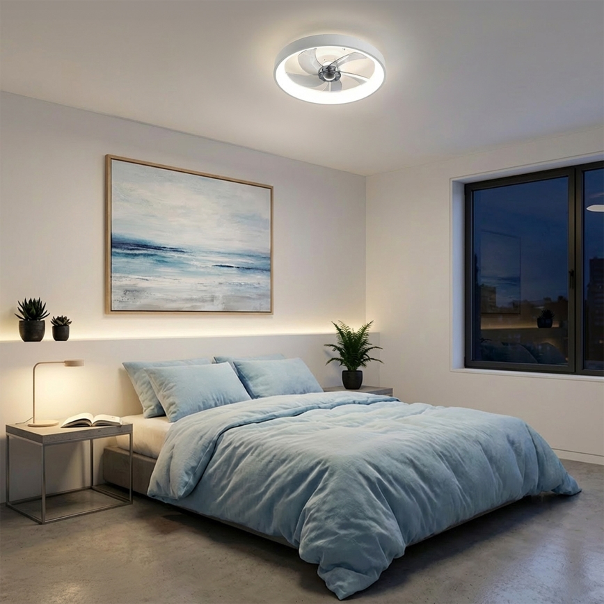 Brilagi - LED zatemnjevalni stropni ventilator LED/34W/230V, premer 50 cm, bel + daljinski upravljalnik