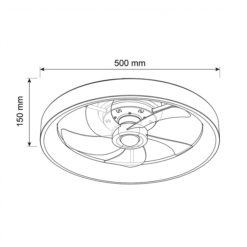 Brilagi - LED zatemnjevalni stropni ventilator LED/34W/230V, premer 50 cm, bel + daljinski upravljalnik