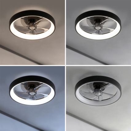 Brilagi - LED zatemljiv stropni ventilator LED/34W/230V 3000-6500K premer 50 cm črna + daljinski upravljalnik