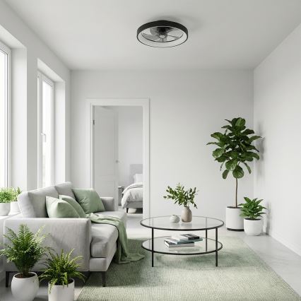 Brilagi - LED zatemljiv stropni ventilator LED/34W/230V 3000-6500K premer 50 cm črna + daljinski upravljalnik