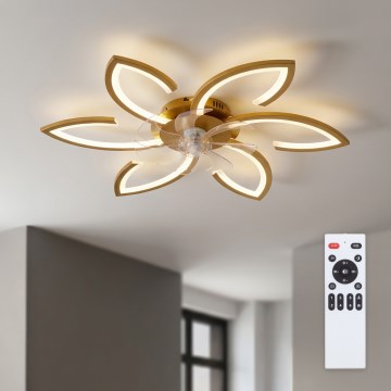 Brilagi - LED zatemljiv stropni ventilator LED/34W/230V premer 78 cm v zlati barvi + daljinski upravljalnik