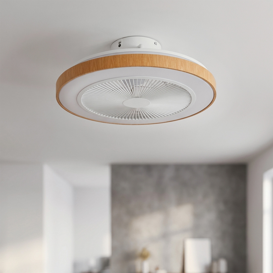 Brilagi - zatemnjevalni LED stropni ventilator LED/38W/230V 3000-6500K premer 50 cm bela/rjava + z daljinskim upravljalnikom