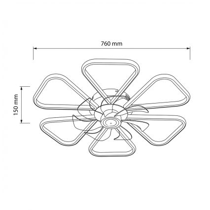 Brilagi - LED zatemljiv stropni ventilator LED/38W/230V 3000-6500K premer 76 cm bel + daljinski upravljalnik