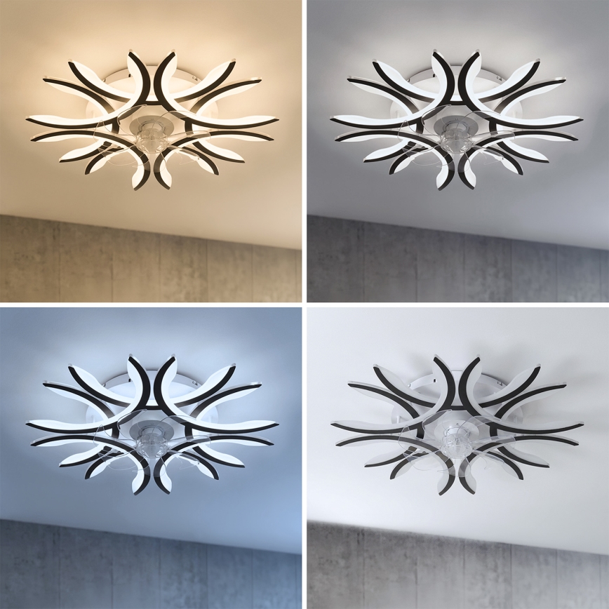 Brilagi - LED zatemljiv stropni ventilator LED/70W/230V premer 76 cm črn + daljinski upravljalnik