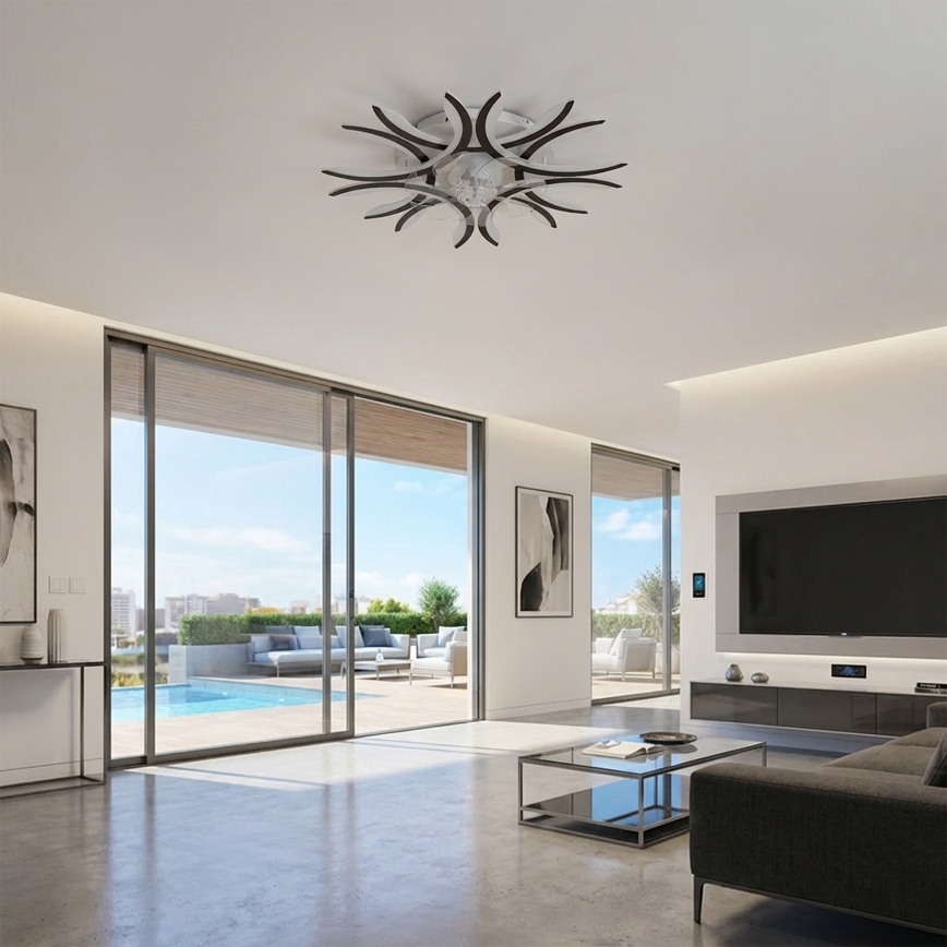 Brilagi - LED zatemljiv stropni ventilator LED/70W/230V premer 76 cm črn + daljinski upravljalnik