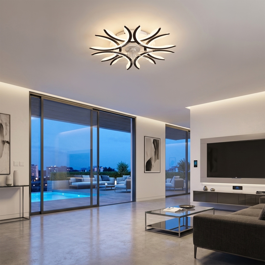 Brilagi - LED zatemljiv stropni ventilator LED/70W/230V premer 76 cm črn + daljinski upravljalnik