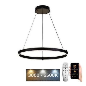 Brilagi - LED zatemljiv viseči lestenec CIRCLE LED/85W/230V 3000–6500K pr. 60 cm črna + z daljinskim upravljalnikom