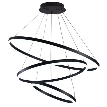 Brilagi - LED zatemljiv obesni lestenec CIRCLE LED/125W/230V 3000-6500K Ø 80 cm črn + daljinski upravljalnik