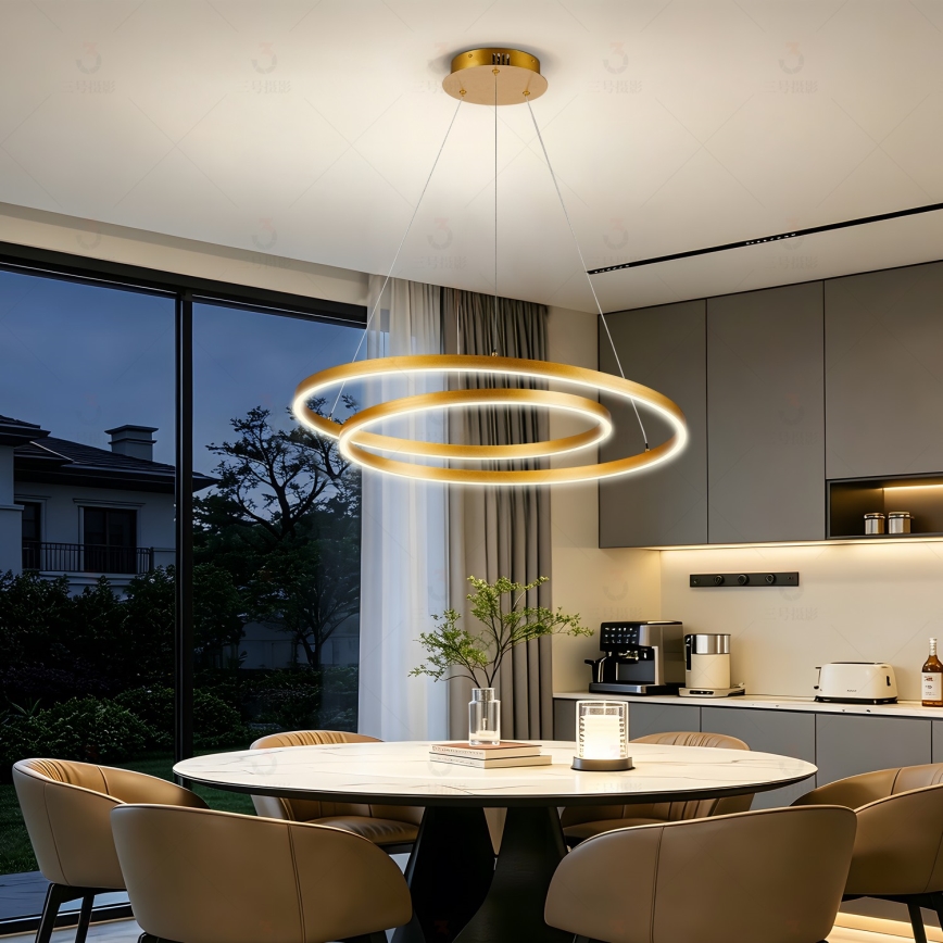 Brilagi - TWISTER LED zatemljiv viseči lestenec na vrvici LED/75W/230V 3000–6000K premer 70 cm zlata + daljinski upravljalnik