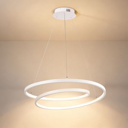 Brilagi - zatemljiv LED viseči lestenec na napetem kablu TWISTER LED/48W/230V 3000-6000K premer 50 cm bela + daljinski upravljalnik