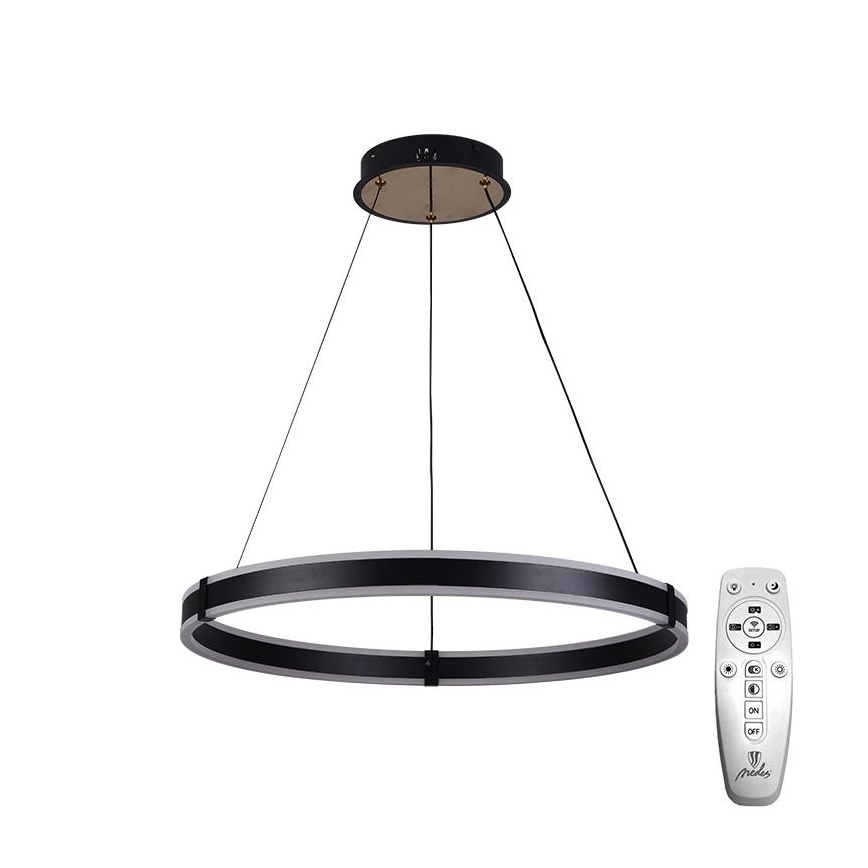 Brilagi - LED zatemnljiv lestenec na kablu CIRCLE LED/85W/230V 3000-6500K premer 60 cm črna/zlata + daljinski upravljalnik
