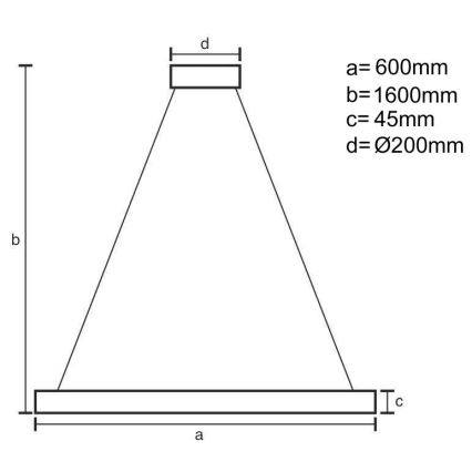 Brilagi - LED zatemnljiv lestenec na kablu CIRCLE LED/85W/230V 3000-6500K premer 60 cm črna/zlata + daljinski upravljalnik
