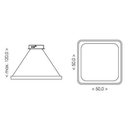 BRILAGI - LED zatemnjevalni lestenec na kablu FALCON SLIM LED/50W/230V 3000-6500K 50x50 cm bež + daljinski upravljalnik