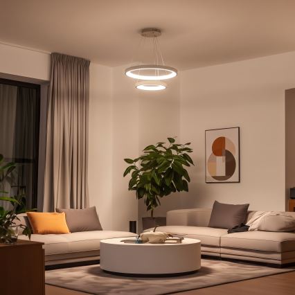 BRILAGI - LED zatemnjiv viseči lestenec na kablu FALCON SLIM LED/68W/230V 3000-6500K Ø 50 cm bež + daljinski upravljalnik
