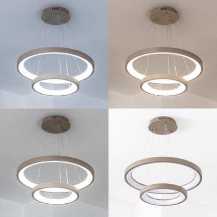 BRILAGI - LED zatemnjiv viseči lestenec na kablu FALCON SLIM LED/68W/230V 3000-6500K Ø 50 cm bež + daljinski upravljalnik