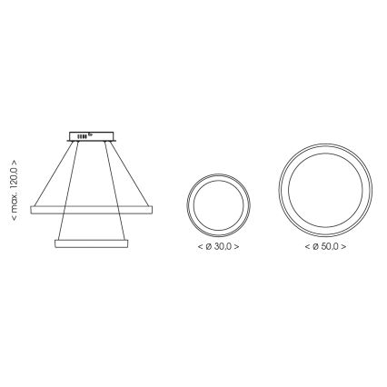 BRILAGI - LED zatemnjiv viseči lestenec na kablu FALCON SLIM LED/68W/230V 3000-6500K Ø 50 cm bež + daljinski upravljalnik