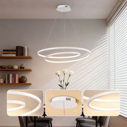 Brilagi - LED zatemljiv lestenec na kablu TWISTER LED/105W/230V 3000-6000K premer 100 cm bela + daljinski upravljalnik