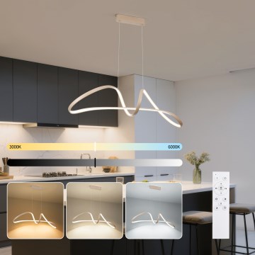 Brilagi - LED zatemljiv viseči lestenec na kablu TWISTER LED/60W/230V 3000-6000K bež + daljinski upravljalnik