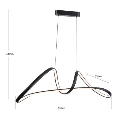 Brilagi - LED zatemljiv lestenec na žici TWISTER LED/60W/230V 3000-6000K črna + daljinski upravljalnik