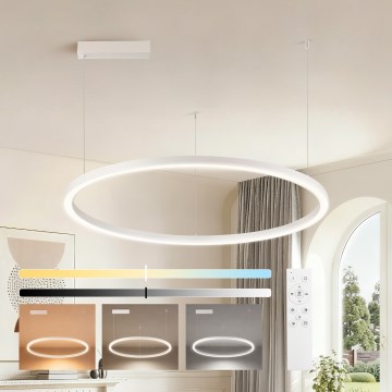 Brilagi - LED zatemljiv viseči lestenec PORTOFINO LED/60W/230V 3000-6000K Ø 80 cm bela + daljinski upravljalnik
