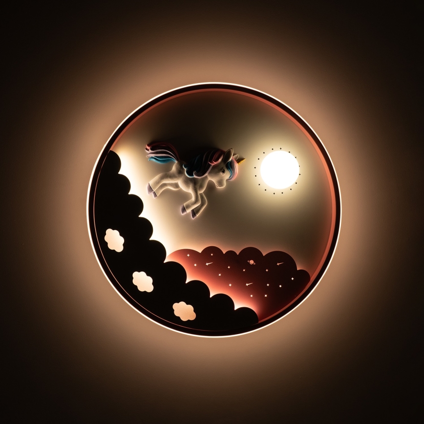 Brilagi - zatemnjevalna otroška stropna LED svetilka UNICORN LED/68W/230V 3000-6000K, premer 49 cm + daljinski upravljalnik