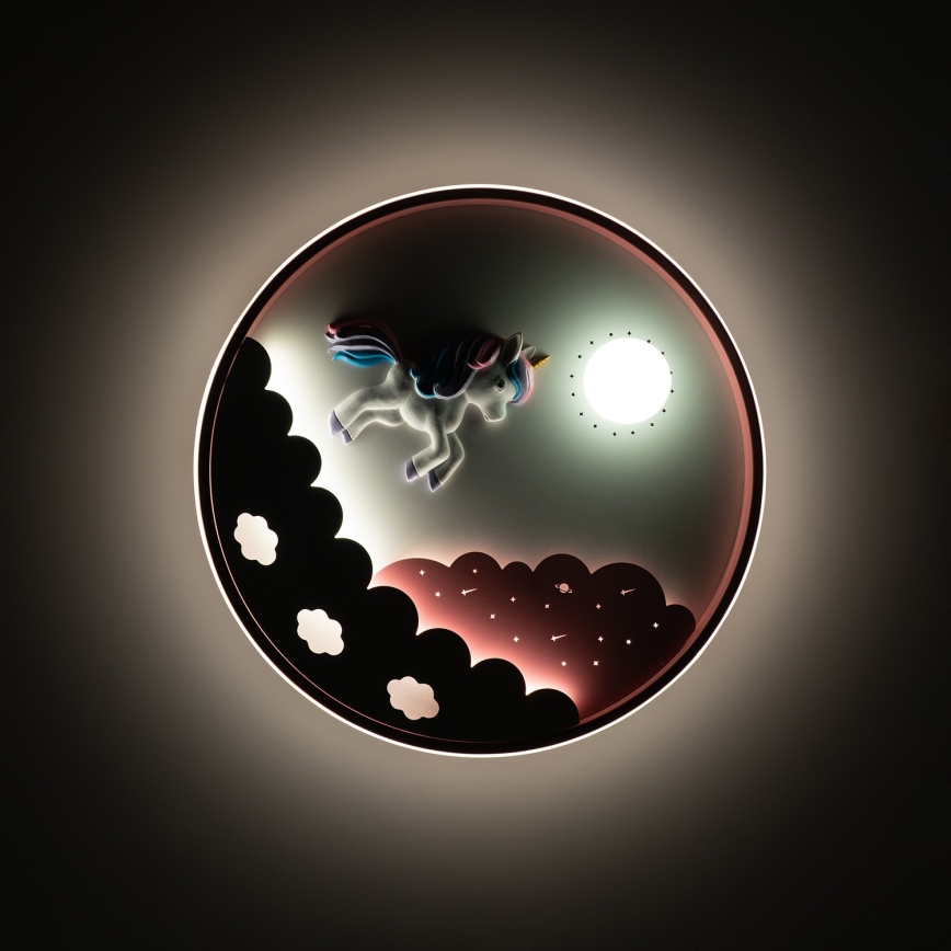 Brilagi - zatemnjevalna otroška stropna LED svetilka UNICORN LED/68W/230V 3000-6000K, premer 49 cm + daljinski upravljalnik