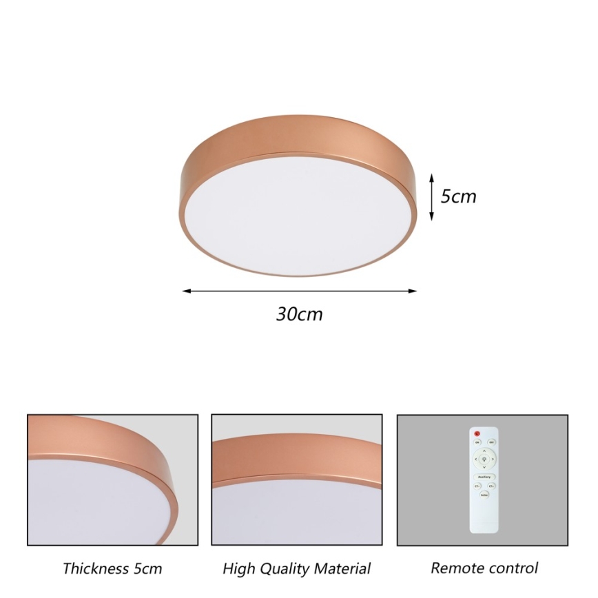 Brilagi - LED stropna svetilka POOL LED/36W/230V 3000-6000K, premera 30 cm, bronasta, z možnostjo zatemnitve + daljinski upravljalnik