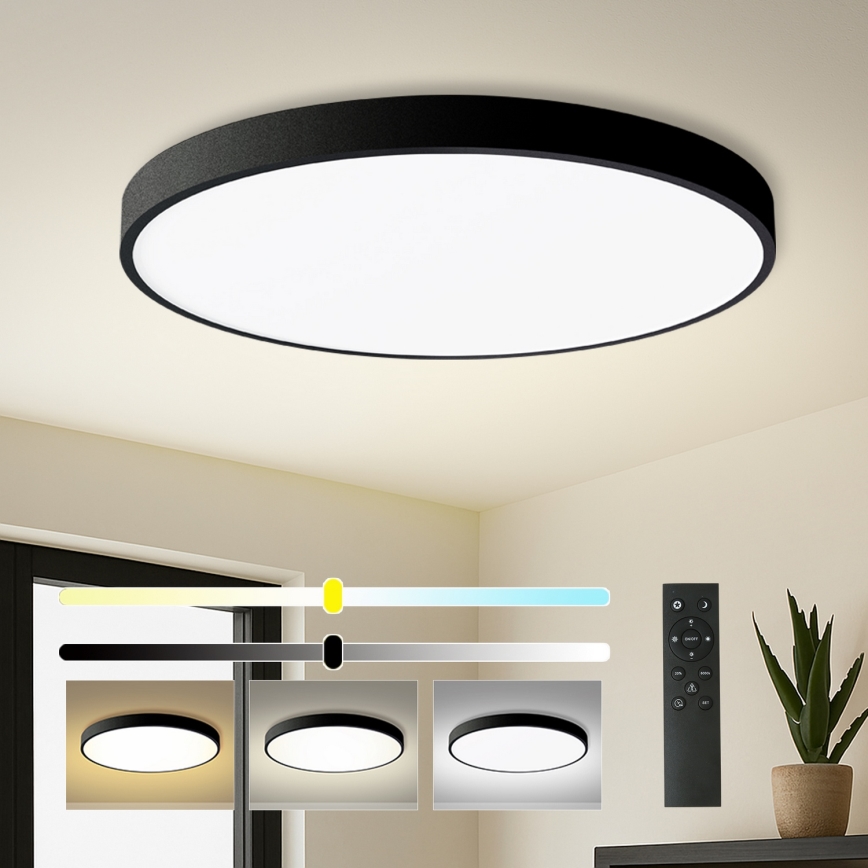 Brilagi - LED zatemljivo stropno svetilo POOL SMART LED/128W/230V 3000-6000K premer 100 cm Wi-Fi Tuya črno + daljinski upravljalnik