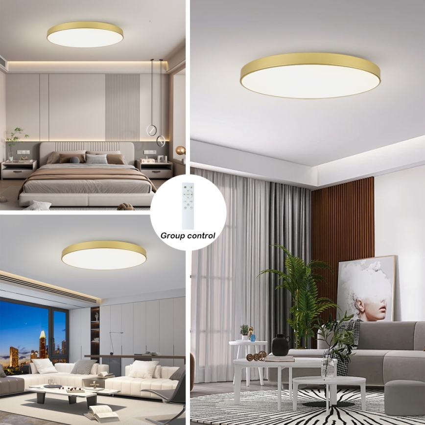 Brilagi - LED zatemnljivo stropno svetilo POOL SMART LED/180W/230V 3000-6000K 120 cm zlato Wi-Fi Tuya + daljinski upravljalnik
