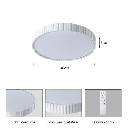 Brilagi - Zatemnjivo stropno LED svetilo CORVO LED/54W/230V 3000-6000K, bela, premer 40 cm + daljinski upravljalnik