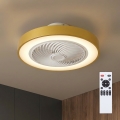 Brilagi - LED zatemnilna stropna svetilka z ventilatorjem LED/38W/230V 3000-6500K, premer 50 cm, zlata + daljinski upravljalnik