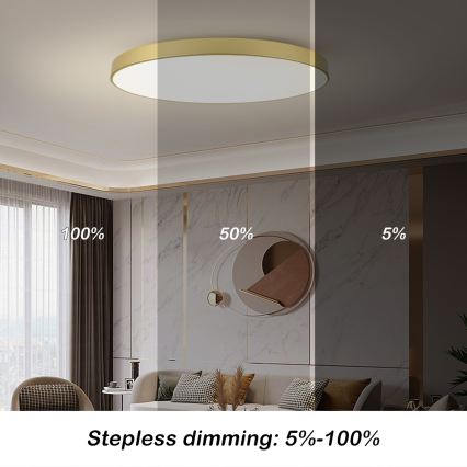 Brilagi - Zatemnjevalna LED stropna svetilka POOL SMART LED/180W/230V 3000-6000K 120 cm zlata Wi-Fi Tuya + daljinski upravljalnik