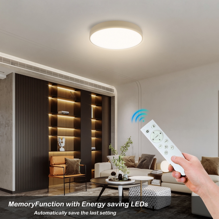 Brilagi - LED zatemnjivo stropno svetilo POOL SMART LED/48W/230V 3000-6000K premer 40 cm Wi-Fi Tuya bež + daljinski upravljalnik