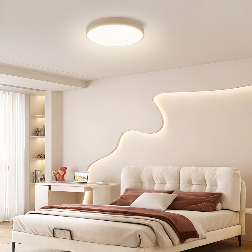 Brilagi - LED zatemnjivo stropno svetilo POOL SMART LED/48W/230V 3000-6000K premer 40 cm Wi-Fi Tuya bež + daljinski upravljalnik