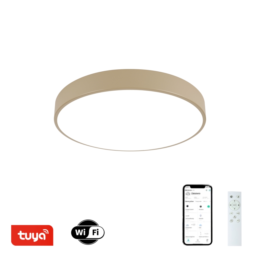 Brilagi - LED zatemnjivo stropno svetilo POOL SMART LED/48W/230V 3000-6000K premer 40 cm Wi-Fi Tuya bež + daljinski upravljalnik