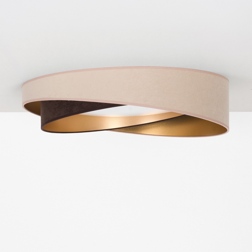 BRILAGI - LED zatemnjivo stropno svetilo VELVET TWIST LED/36W/230V 3000-6000K premer 65 cm Wi-Fi Tuya Beacon bežna/rjava/zlata + daljinski upravljalnik