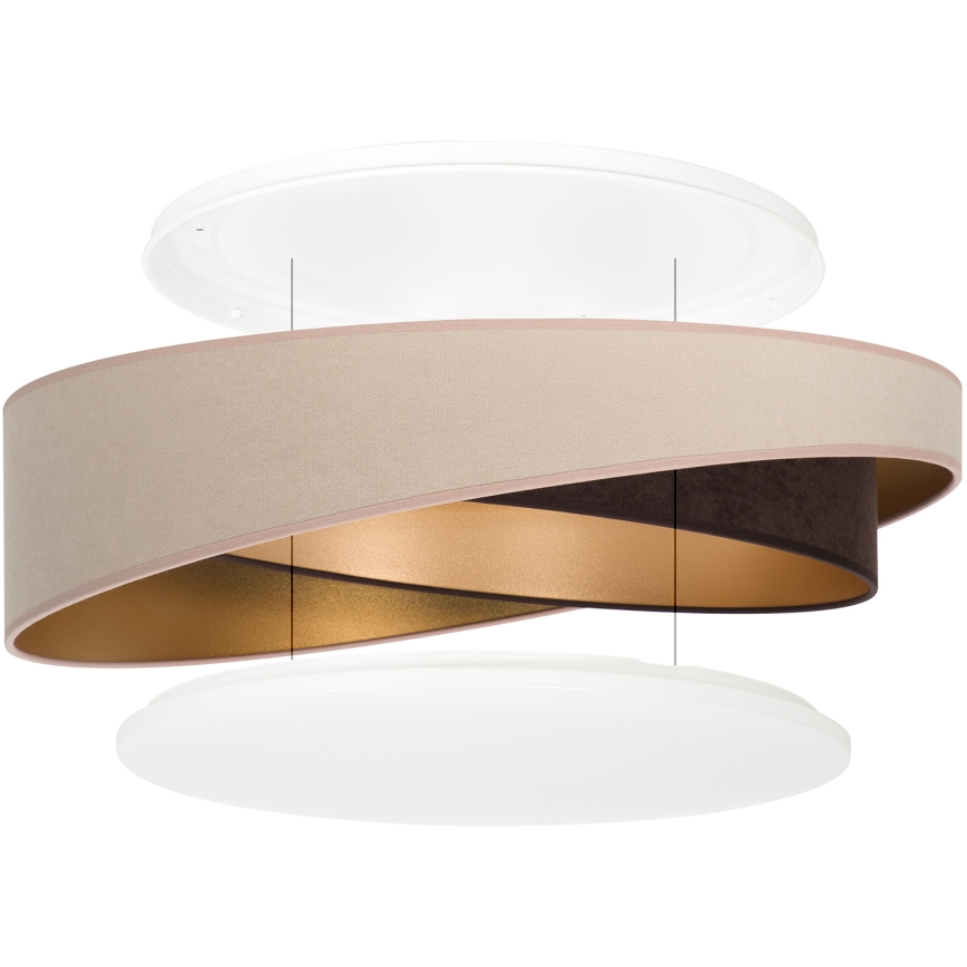 BRILAGI - LED zatemnjivo stropno svetilo VELVET TWIST LED/36W/230V 3000-6000K premer 65 cm Wi-Fi Tuya Beacon bežna/rjava/zlata + daljinski upravljalnik