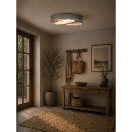 BRILAGI - LED zatemnljivo stropno svetilo VELVET TWIST LED/36W/230V 3000-6000K premer 65 cm Wi-Fi Tuya Beacon zelena/bež + daljinski upravljalnik